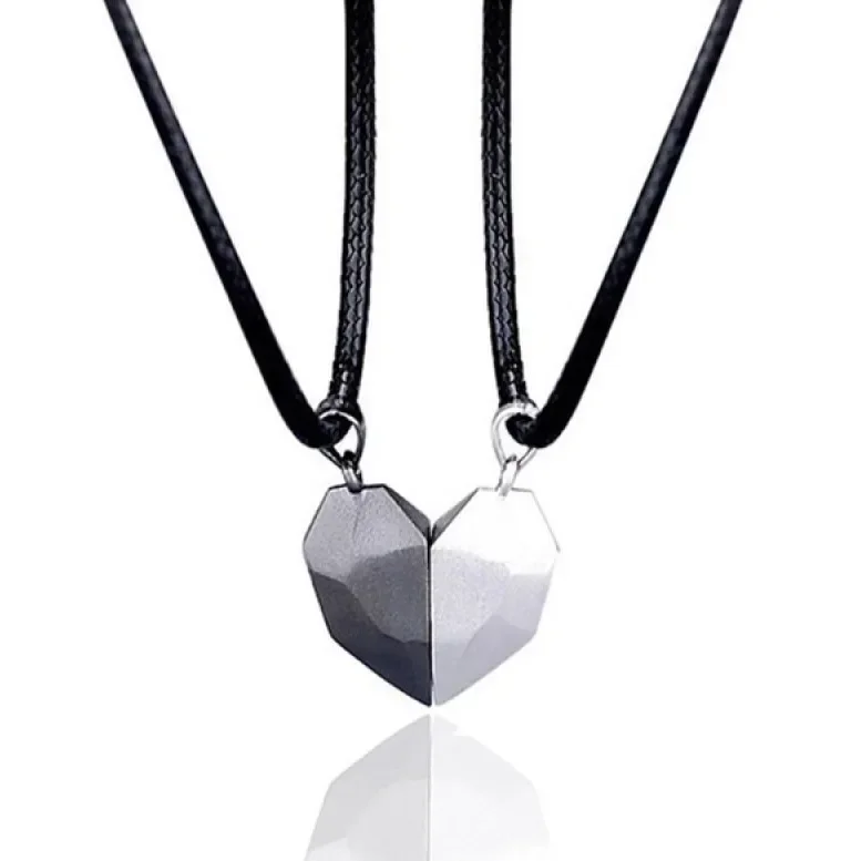 Amor imán pareja Color a juego collar Simple deseando piedra Heartbreak costura colgante hombres y mujeres joyería: De arma