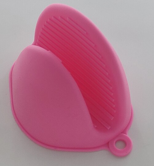 1pc de herramientas de silicona para repostería tomar sujeción térmica horno microondas de cocina guantes horno barbacoa guantes bandeja olla Clip: Rosa