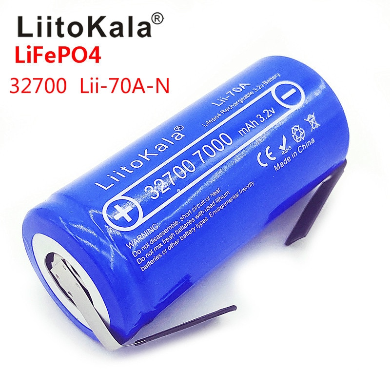 LiitoKala Lii-70A 3.2V 32700 7000mAh LiFePO4 Batterij 35A Continue Afvoer Maximale 55A High power batterij + Nikkel lakens