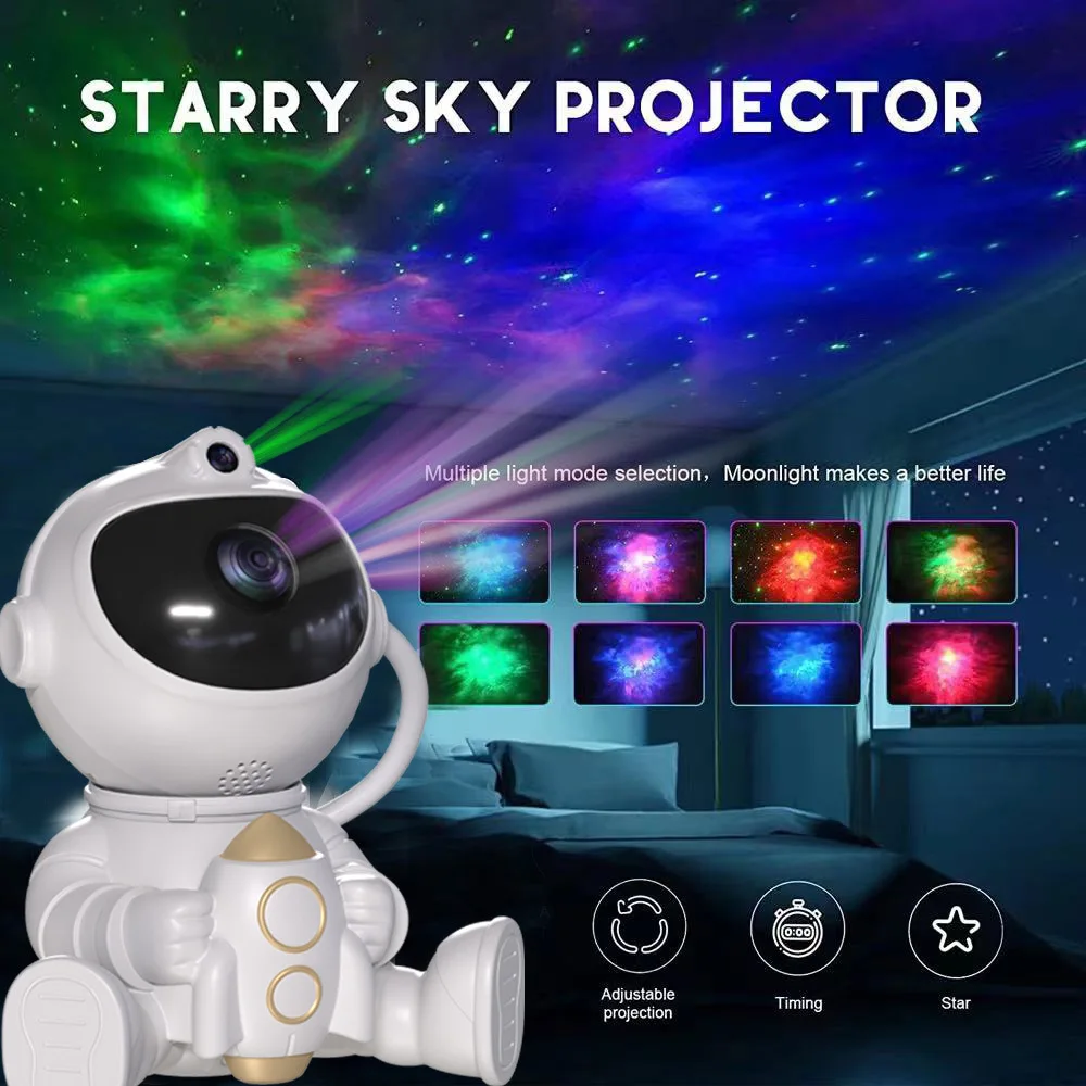 Proyector de astronauta Xiaomi, luz nocturna LED, galaxia, estrellas, nebulosa, lámparas de techo para decoración de sala de juegos, para niños