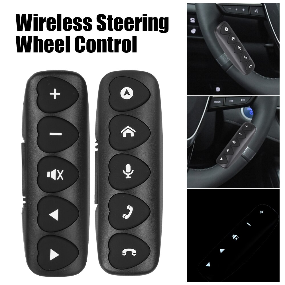 Leepee Draadloze Controller Knoppen Lichtgevende Bluetooth-Compatibel Auto Stuurwiel Afstandsbediening 2 Stuks Dvd Navigatie