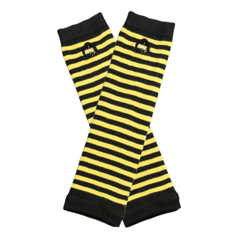 Guanti al gomito a righe da donna alla moda Guanti lunghi senza dita lavorati a maglia più caldi Guanti al gomito Accessori natalizi Regalo: Verde smeraldo