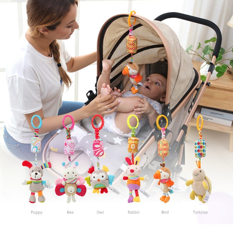 Rattle Toys For Baby Cute Puppy Bee Stroller Toy Rattles Mobile Baby Trolley 0-12 Months Infant Bed Hanging Baby Rattle