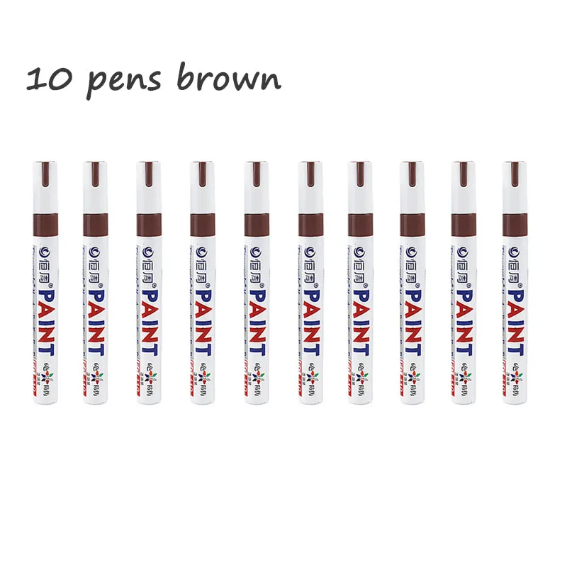 10 rotuladores permanentes, juego de marcadores de pintura de 12 colores, blanco, negro, azul, rojo, naranja, verde, azul, rosa, morado, café: Azul marino