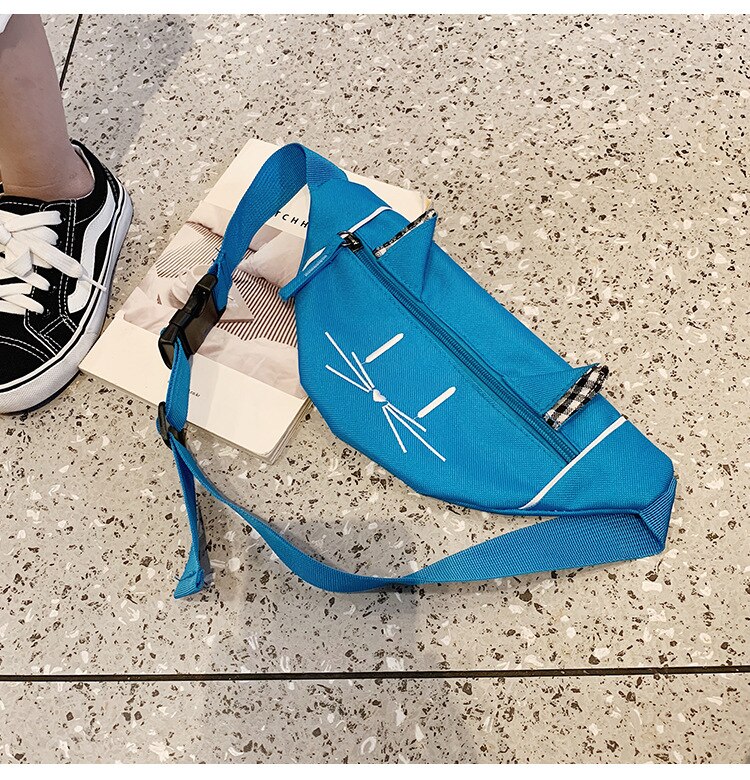 Kinderen meisjes heuptas heuptas reistas sporttas klein wandeltasje 6 kleuren: Blauw