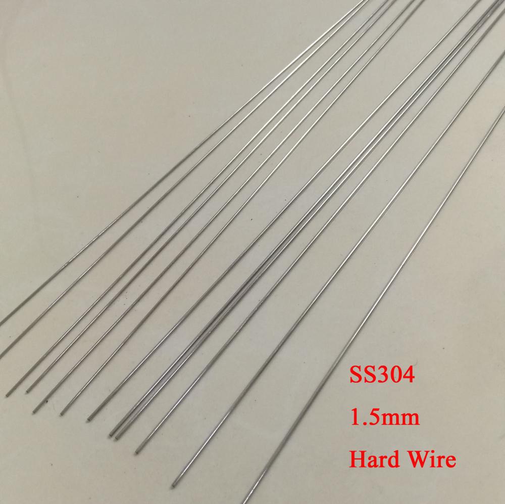 1.5mm diameter  ss304 rustfritt stål fjærtråd hard tilstand wire industri diy materiale, lengde ca 320mm/ stk