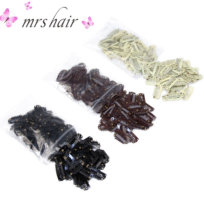 50 Uds 2,8 cm Clip para extensiones de cabello pinzas para el cabello Clips a presión con Clips de peluca trasera de silicona para Clip en accesorios de peluca tejida