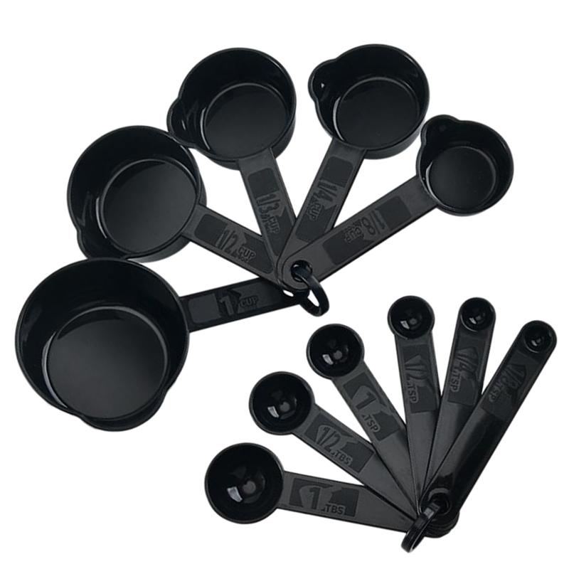 4 Sets Plastic Bakken Maatlepels Cups Bakken Gadgets (Zwart) Grandado