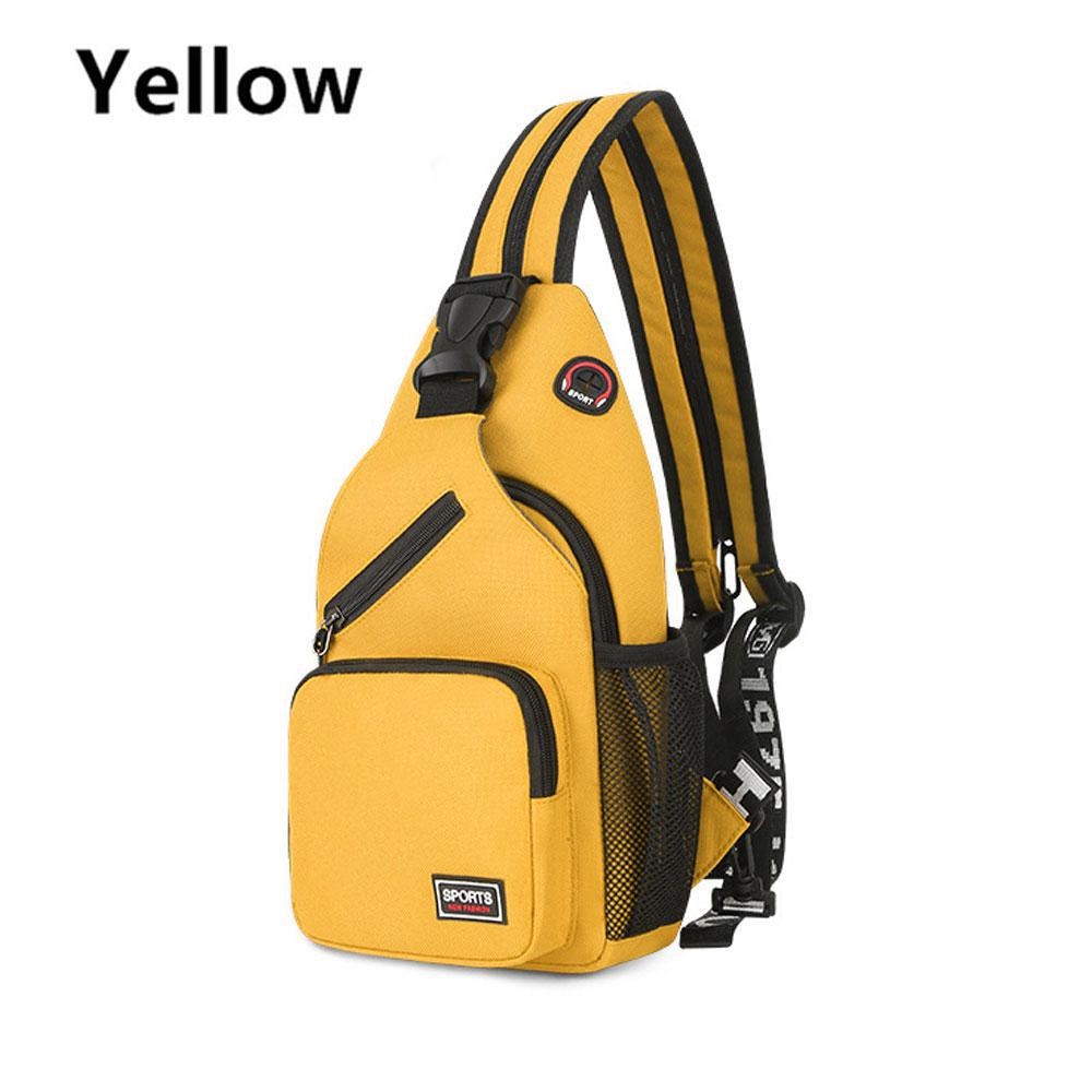 KISMIS 1PC Men Women Chest Bag Shoulder Bag Cross Bag Oxford Cloth Sport Bag Outdoor: Yellow