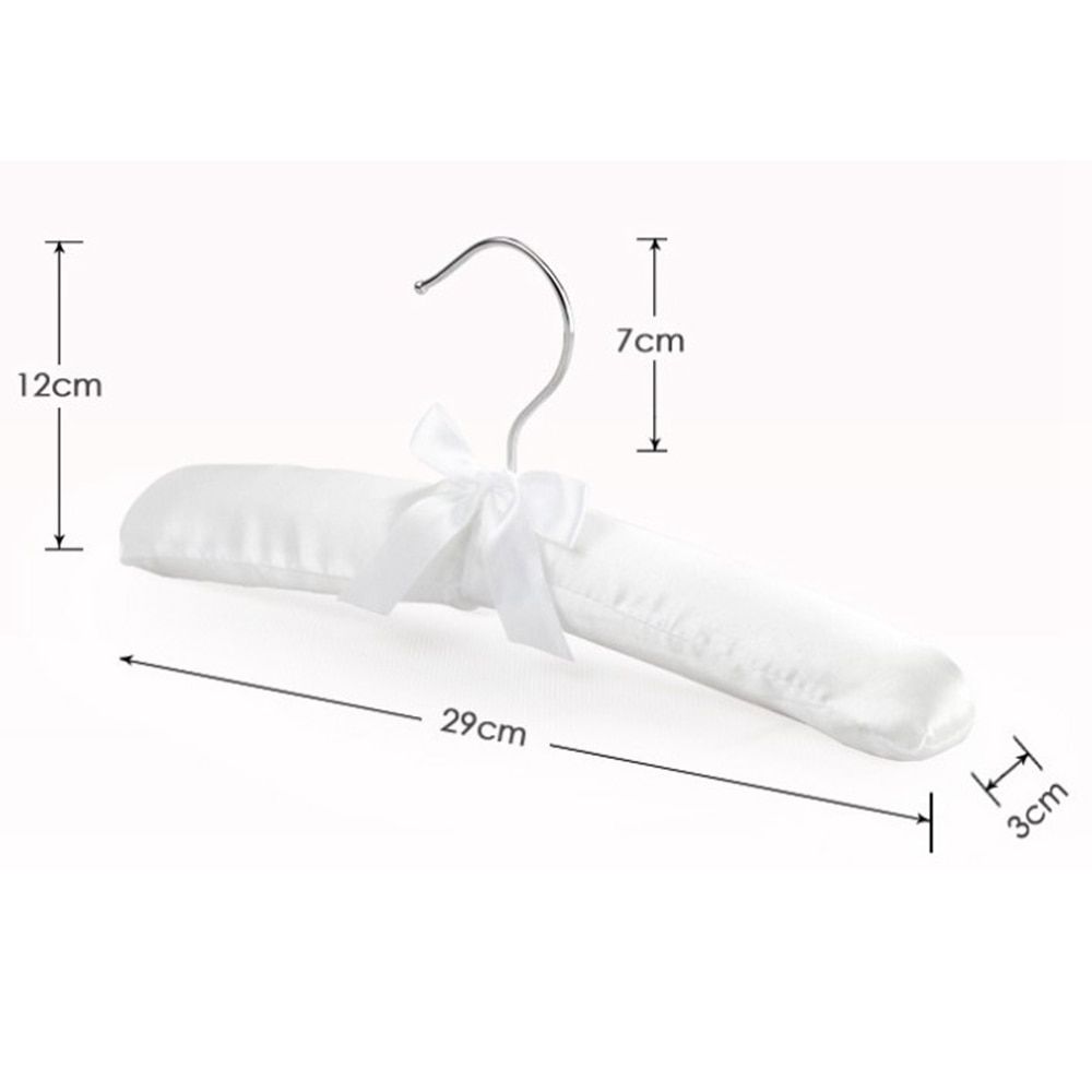 5 Stuks White Satin Hanger Coat White Satin Pad Luxe Luxe Bruiloft Bruid Kleerhanger Kleding Winkel Doek Hanger