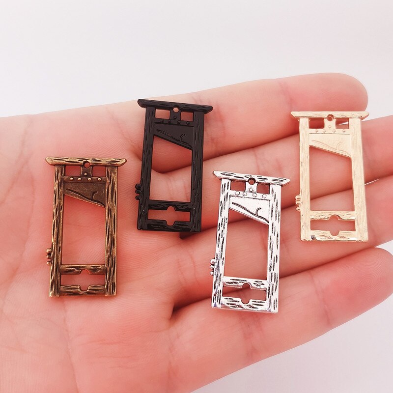 4 stück 37*22mm Guillotine-anhänger, personalisierte anhänger, gruselige halloween-kunstanhänger, diy-schmuckzubehör
