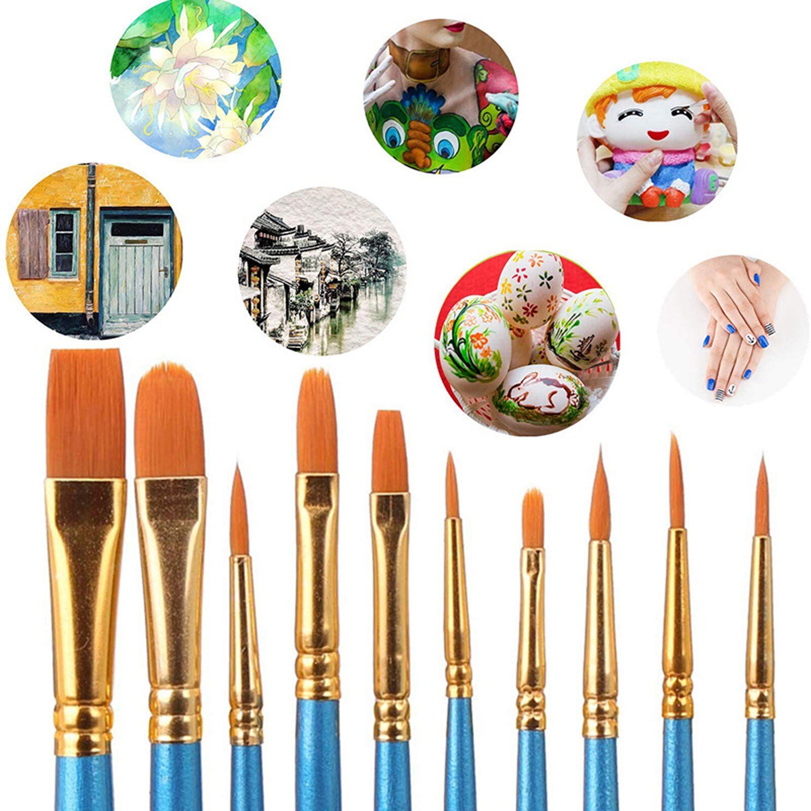 6PCS Paint Tray Palettes 10PCS Brush Paint Palettes for Kids Painting Supplies Artist Watercolor Palette Pigment Tray
