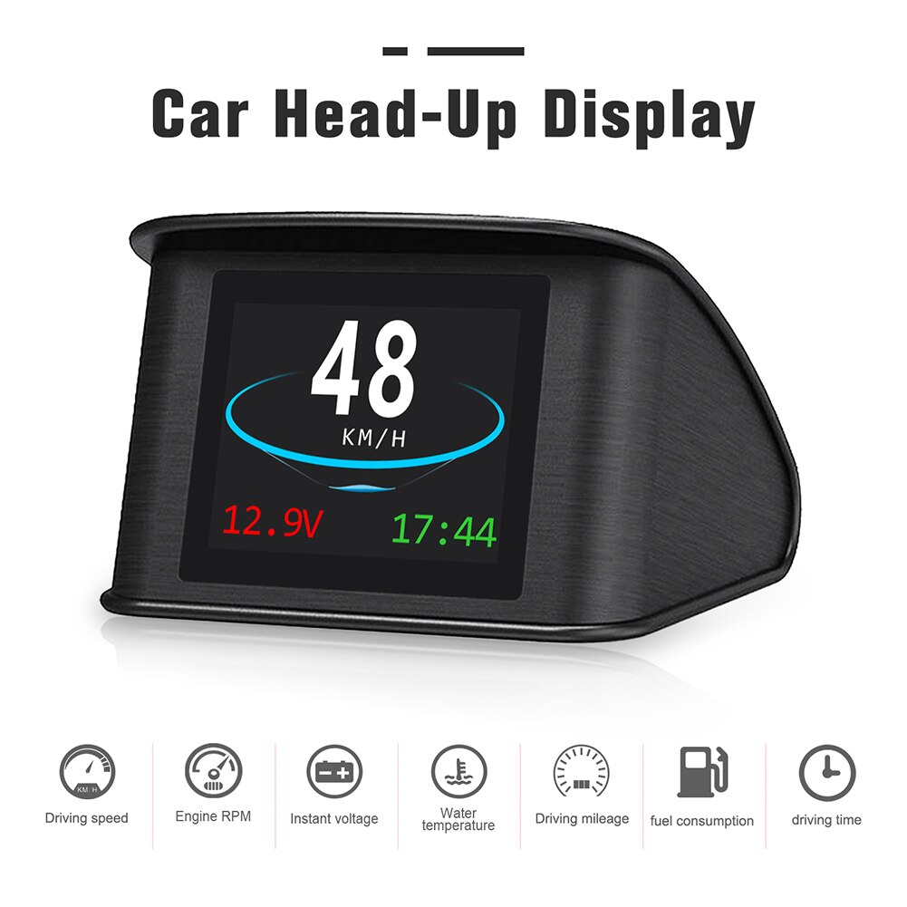 Car HUD OBD2 GPS Smart Display Speed Monitoring 9 Interface Digital Gauge Meter Turbo Brake Test OBD Scanner