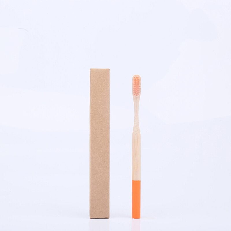 1Pcs Regenboog Bamboe Tandenborstel Milieuvriendelijke Koolstofarme Reizen Ronde Handvat Zachte Haren Voor Volwassen Houten Tandenborstel 17 Kleuren: 90