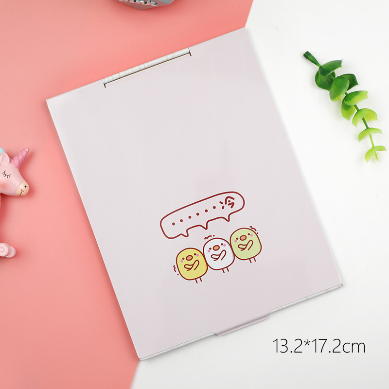 Mini- Cartoon Ultra-thin Makeup Mirror Vanity Cosmetic 4 Sizes Make Up Pocket Silver Rectangle Foldable Compact Folding Mirrors: 17