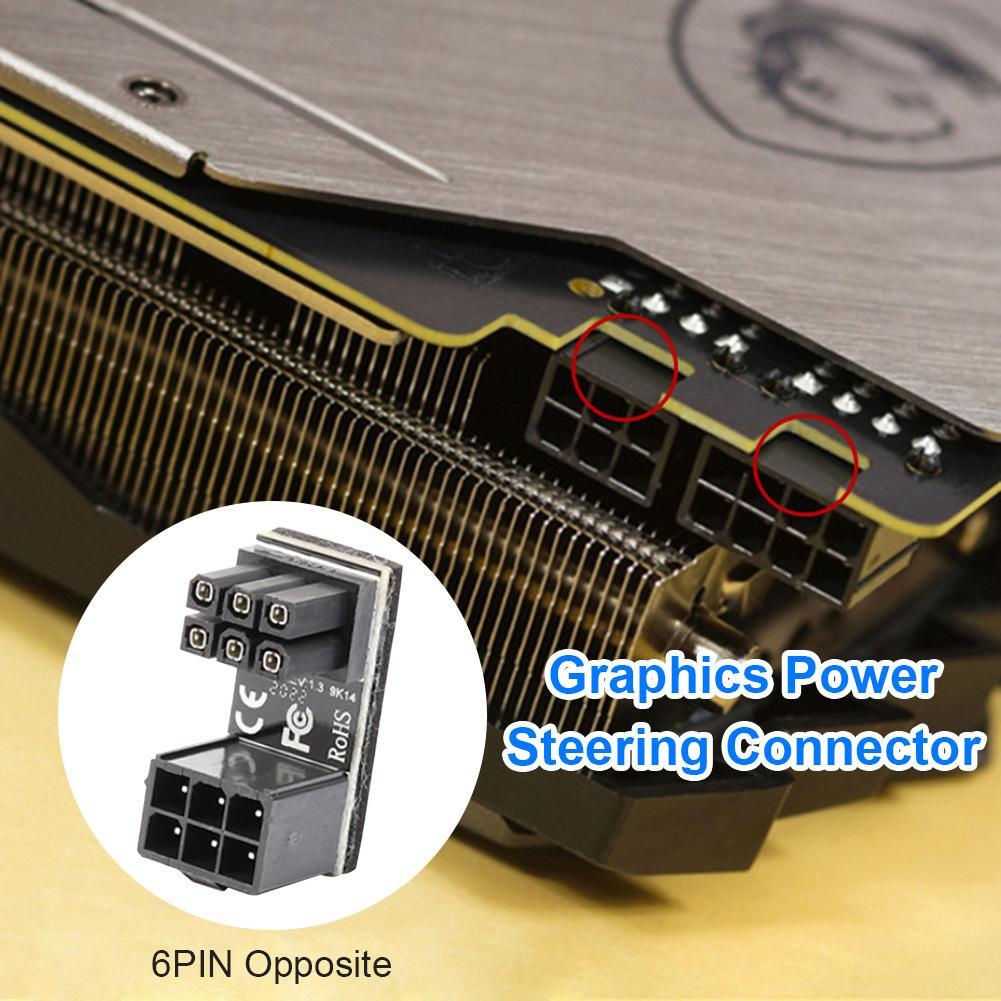 Atx 8 Pin 6pin Naar 90/180 Graden Stekker Adapter Moederbord Voedingskabel Connector Diy Gpu Adapter