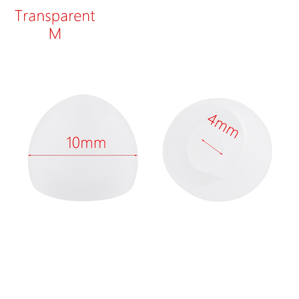 10 paar zachte siliconen vervanging 4mm oordopjes oordopjes afdekkap rubber universele oordopjes voor in-ear oordopjes accessoires: Transparante m