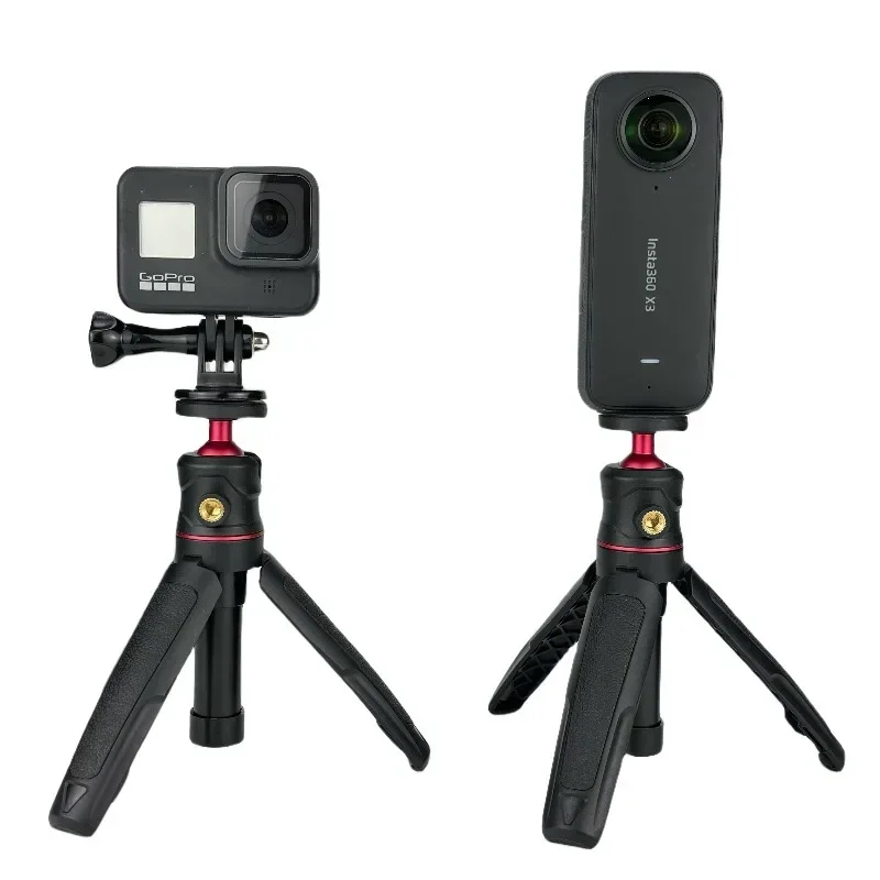 Mini Extendable Desktop Tripod Handle Grip Stand With Flexible Ballhead 1/4 Inch Screw Extend Mount for Phone Selfie Vlog Camera