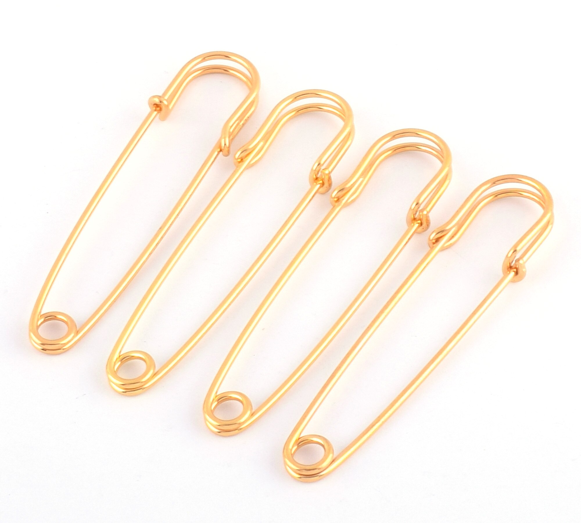 8pcs 76mm Light gold Safety pins Larger Safety Pins Metal Safety Pins Kilt Pins Broochs letter Bar Pins Apparel Accessories DIY