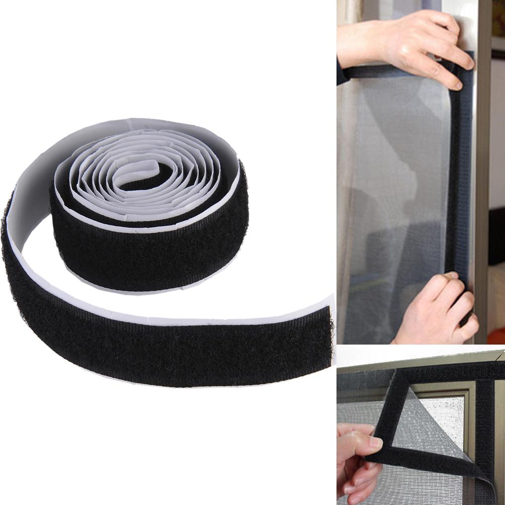 Ruban adhésif magique en nylon, 1 mètre/lot, bande de fixation auto-adhésive, blanc et noir, avec colle, pour bricolage