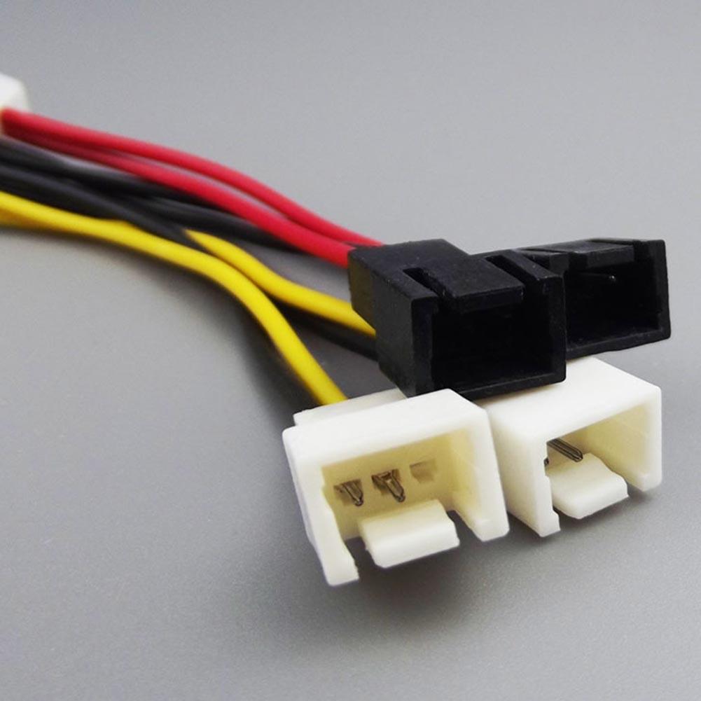 2 sztuk 4-Szpilka Molex robić 3-pinowy kabel kabel zasilający złącze adaptera 12v * 2 / 5v * 2 komputerowy wentylator chłodzący kable robić procesora PC wentylator obudowy
