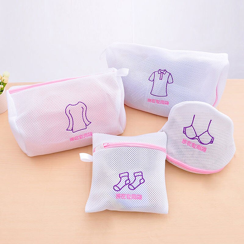 Clothes Washing Machine Laundry Bra Aid Sock Mesh Net Wash Bag Pouch Basket 5 Sizes
