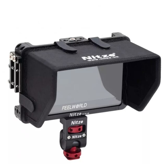 NITZE 5.5 MONITOR CAGE FOR FEELWORLD F6 PLUS MONITOR WITH HDMI-Compatible CABLE CLAMP - TP-F6PLUS Monitor Rig Protective cage