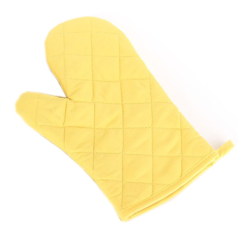 Ovenwanten met hoge temperatuur, katoenen isolatie, dikke 1pc keukenbenodigdheden, magnetron handschoenen, effen: Geel