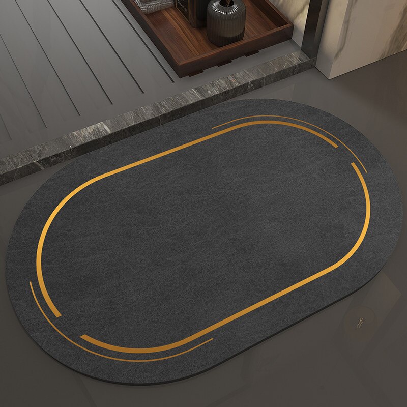 Snel Droog Badkamer Mat Moderne Thuis Bad Tapijt Wc Bad Floor Tapijten Water Absorberende Douche Deurmat Rechthoek Ovale: oval dark blue / 50x80cm