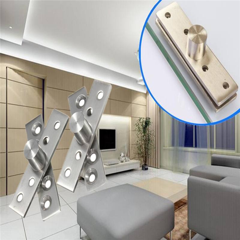 2PCS Stainless Steel 360 Degree Rotary Door Hinge Pivot Hing for Wooden Door 74mm Length