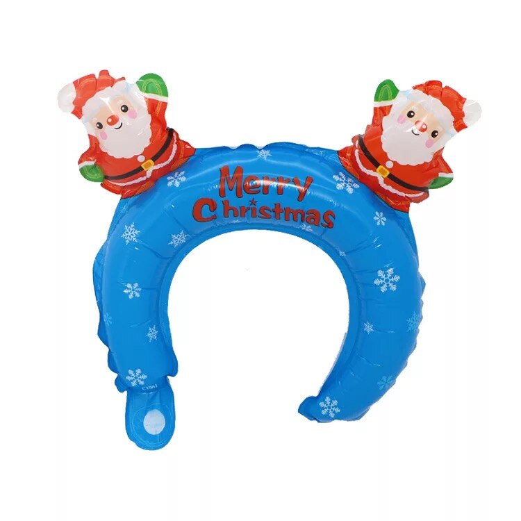 10Pcs Kerst Halloween Haarband Helium Ballon Pompoen Schedel Santa Sneeuwpop Hoofdtooi Ballon Partij Decoratie Kinderen Speelgoed: Blauw