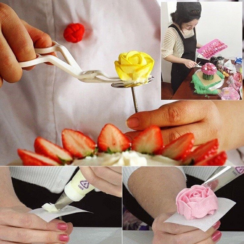Baking Accessories Pastry Tools Cake Nails Set Icing Modeling Rose flowers Cake Buttercream Supplies Cake Scissors