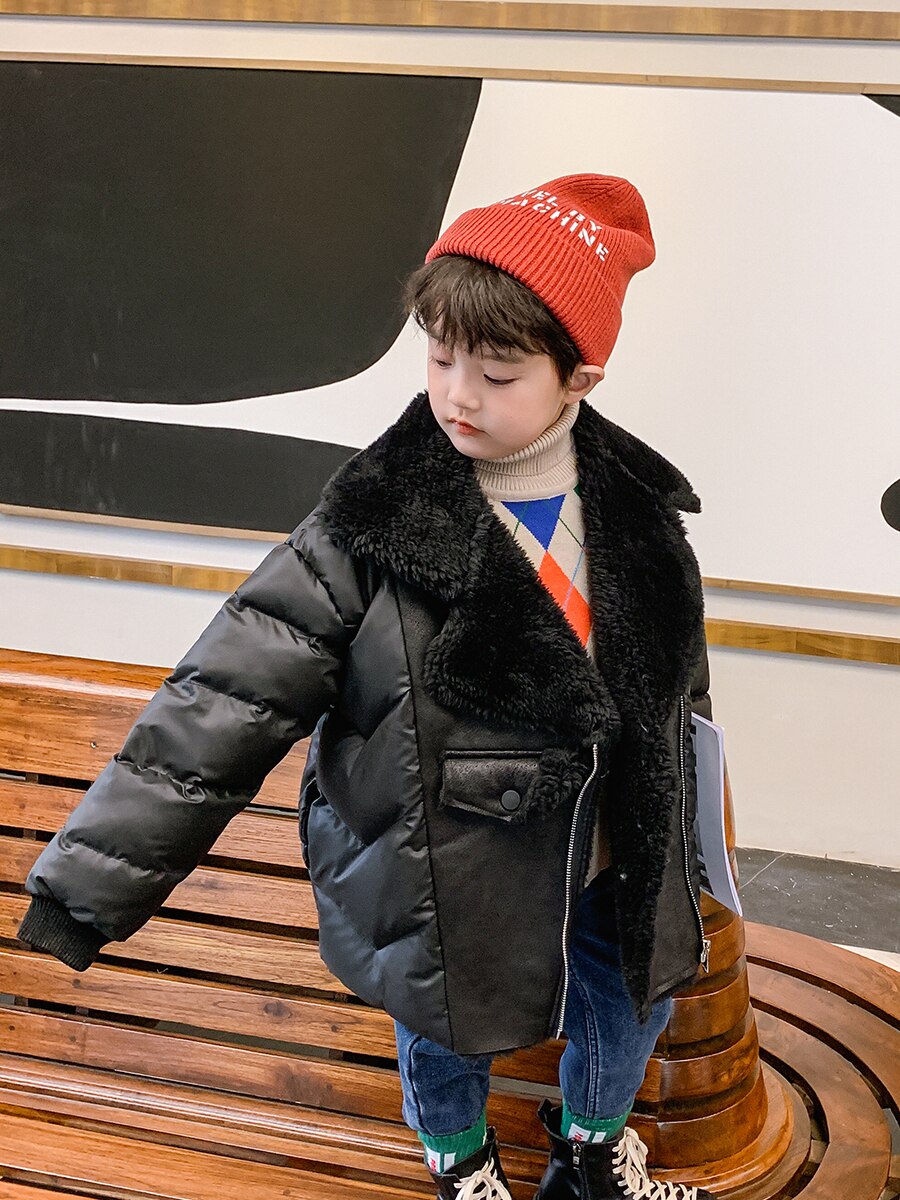 Jongens Warm Houden Katoen Gevoerde Kleding Winter Winter Koreaanse Stijl Katoen Gewatteerde Jas Modieuze Kinderkleding