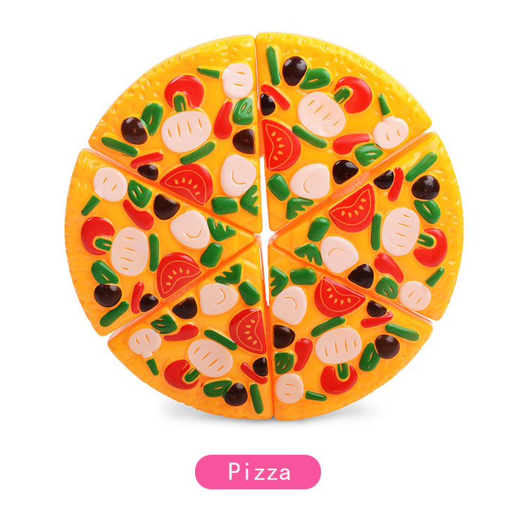 6pcs/20pcs/37pcs/set fruit toys Housekeeping Toys education toys for baby color random surwish plastic fruit vegetables cut toys: Pizza RandomPattern