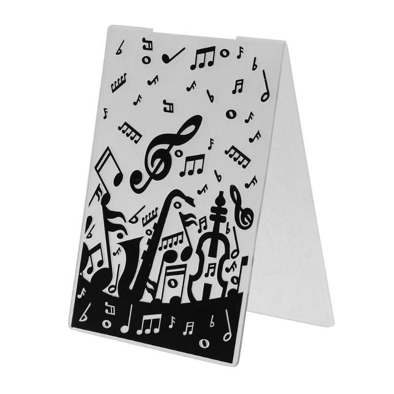Plastic DIY Stencil Musical Note Embossing Folder Leaves Star Template For Scrapbooking DIY Album Card Decoration