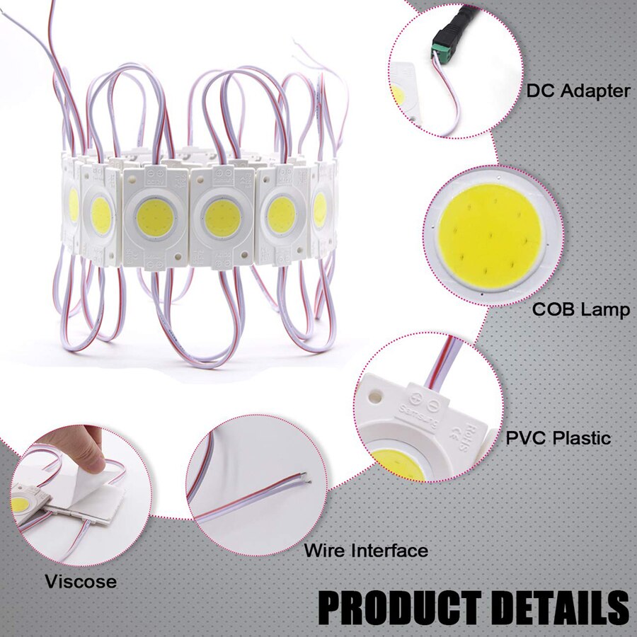 Tee itse led-moduuli pyöreä cob led kyltti kirjain 10 kpl/erä moduulivalo  dc12v vedenpitävä mainonta vihreä valkoinen lämmin valkoinen sininen keltainen