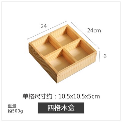 Plato de cocina de madera estilo japonés Sashimi, caja de madera, rejilla múltiple, sushi, postre, plato de comedor japonés y coreano: 05