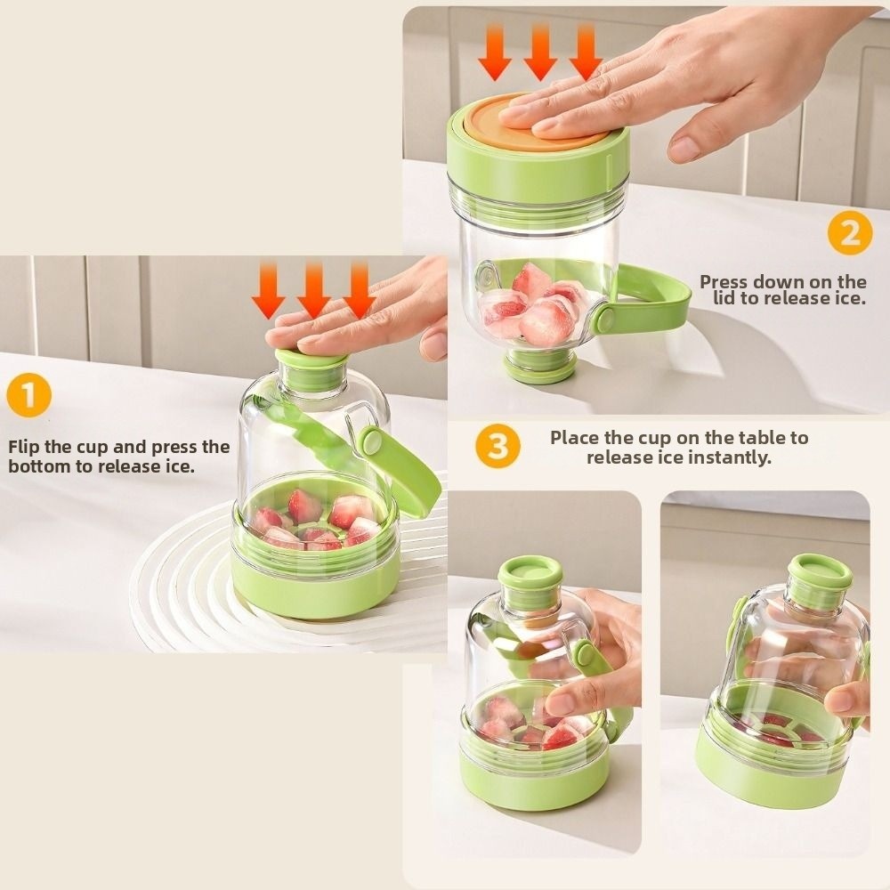 Reusable 2 in 1 Ice Cube Water Bottle 7 Grids Reusable Ice Cube Kettle with Handle Portable Ice Maker Kitchen Tools