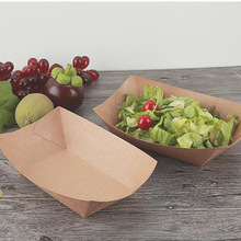 50 Stks/pak Kraftpapier Containers Vorm Containers Fold Box Lunch Salade Doos Voor Party Nemen