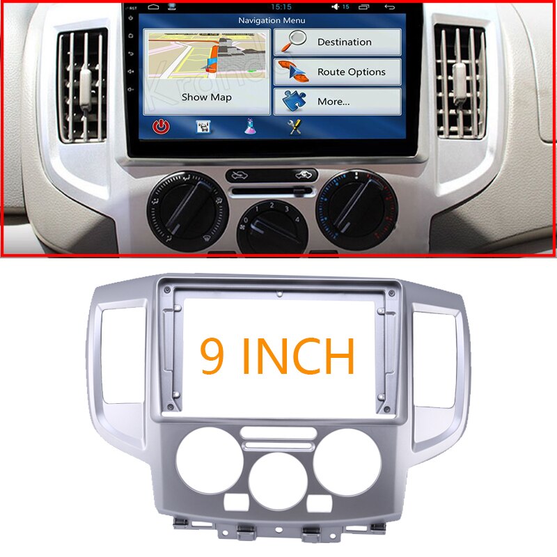 Auto Radio Fascia Trim Kit, 9 Inch 2 Din Dash Panel Dvd Frame Installeren Kit Voor Toyota NV200: Default Title