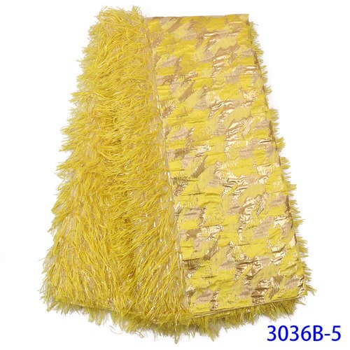 Afrikansk stof blonder fransk nigeria brocade blonder stof med fjer tyl blonder stof til kjoler  ks3036b: Billede 5