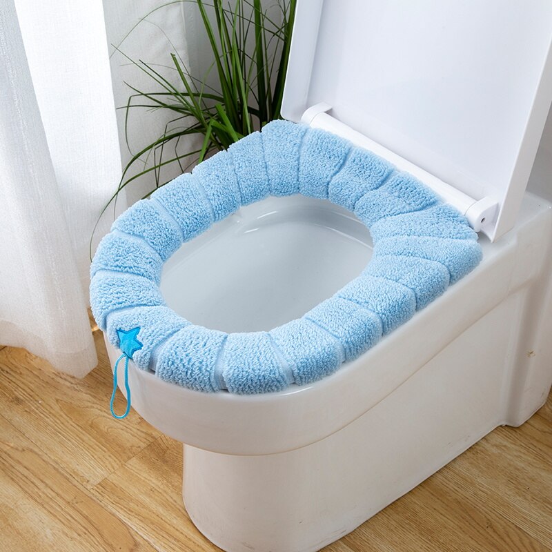 Winter Warm Toilet Seat Cover Met Handvat Universele Wc Kussen Dikker Pluche Toiletbril Ring Mat Badkamer Aceesories