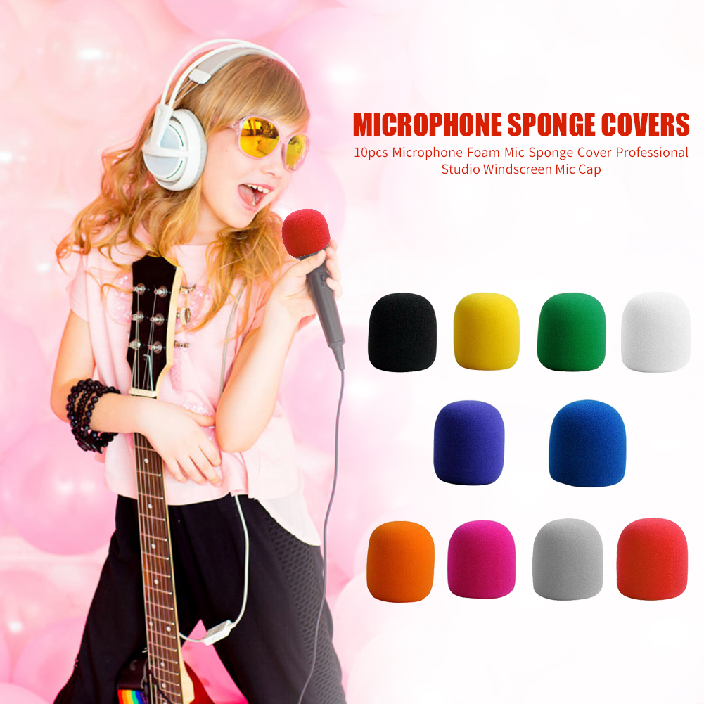10Pcs Microfoon Foam Cover Handheld Stage Microfoon Windscherm Spons Foam Mic Cover Karaoke Dj Verkoop Microfoon Cap