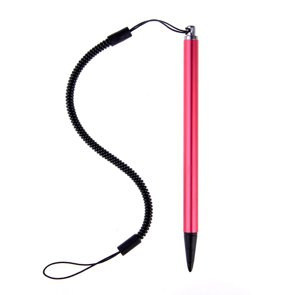 Metal Resistive Touch Screen Stylus Pen with Spring Rope For POS PDA Navigator: Red