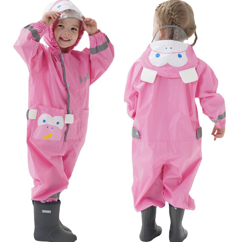 Kids Raincoat Cartoon Toddler Clothing Boys Hooded Jumpsuit For Infant Girls 1-10 Years Rainwear Children Rain Pants