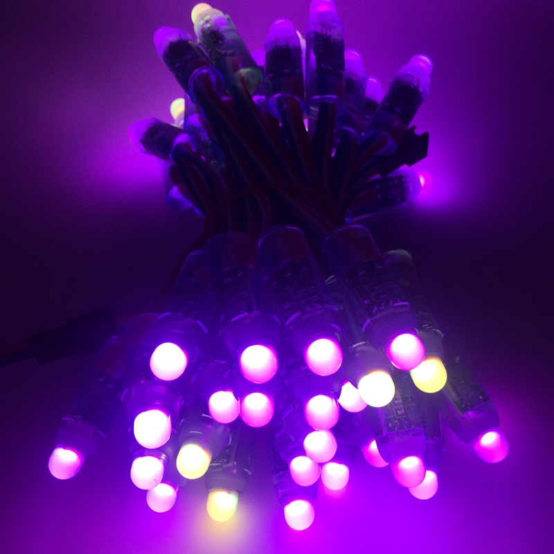 50 unids/lote de 12mm WS2811 2811 IC RGB módulo Led cadena impermeable DC12V Digital a Todo Color luz LED Pixel