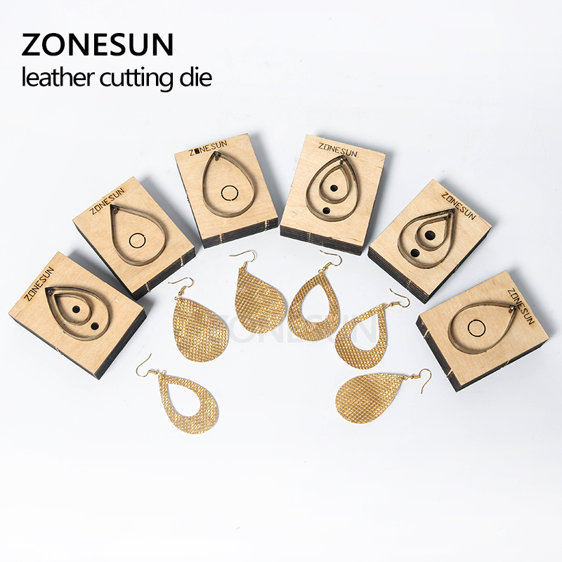 ZONESUN coupe de boucle d'oreille en cuir | Matrice de papier en forme d'art, outil de décoration en cuir pour découpe, Machine à découper, artisanat bricolage