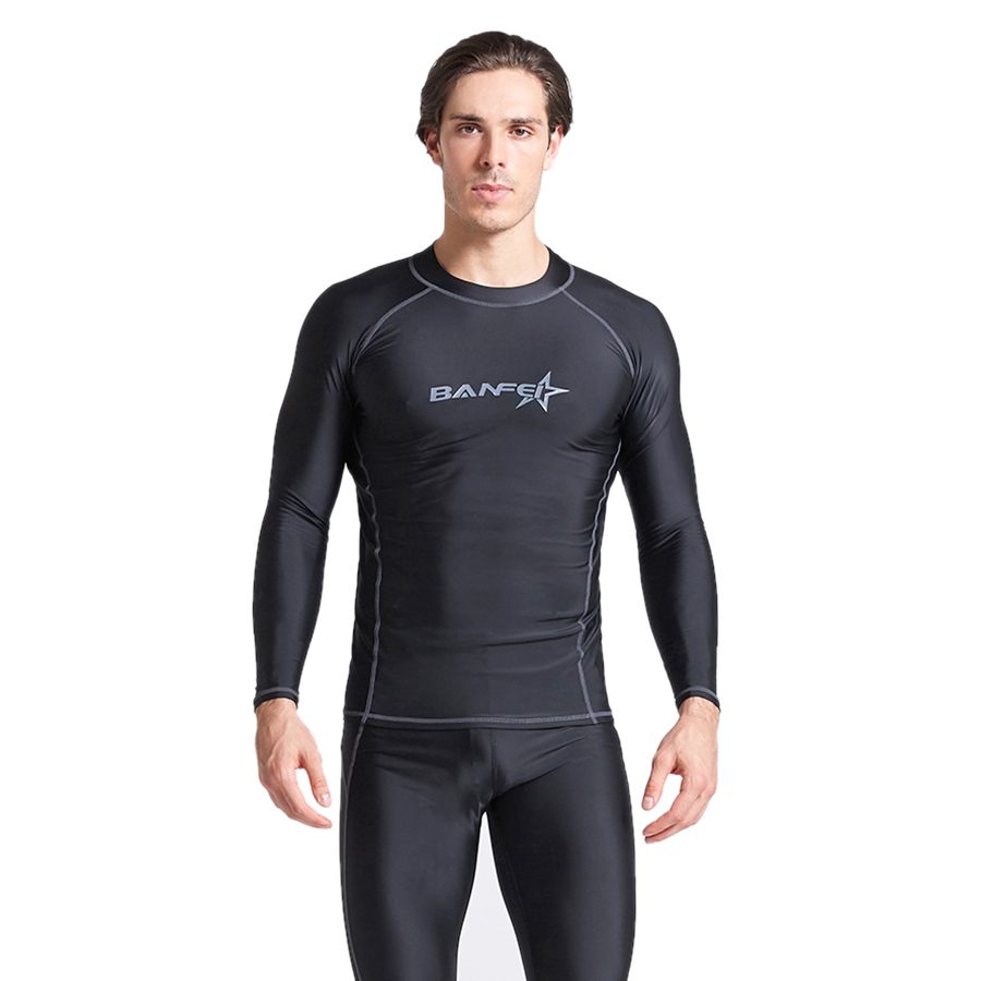 Banfei Quick Dry Lange Mouwen Rashguard Mannen Badpak Tops Zwemmen Pak Upf 50 + Strand Rash Guard Duiken Surfen Shirt voor Mannen