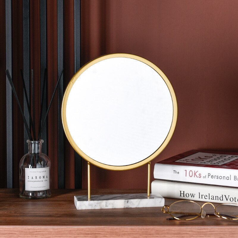 Nordic Dressing Table Bedroom Dressing Table Simple Multifunctional Dressing Table Mini Wrought Iron Makeup Mirror Modern Mirror