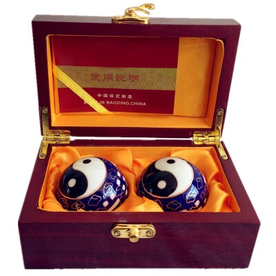 Bola de fitness Cloisonne, Bola de Salud de Tai Chi de tono hueco, mano de ancianos que sostiene las bolas de ocho trigramos: Marfíl